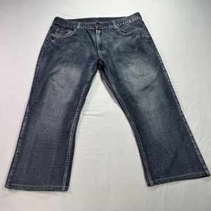 Flypaper Jeans Mens 38x25 Blue Boot Cut Denim Distressed Casual Western Style